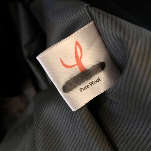 Custom Designed & Tailored Wool / Leather Coat, Size M - Picture 11 of 13